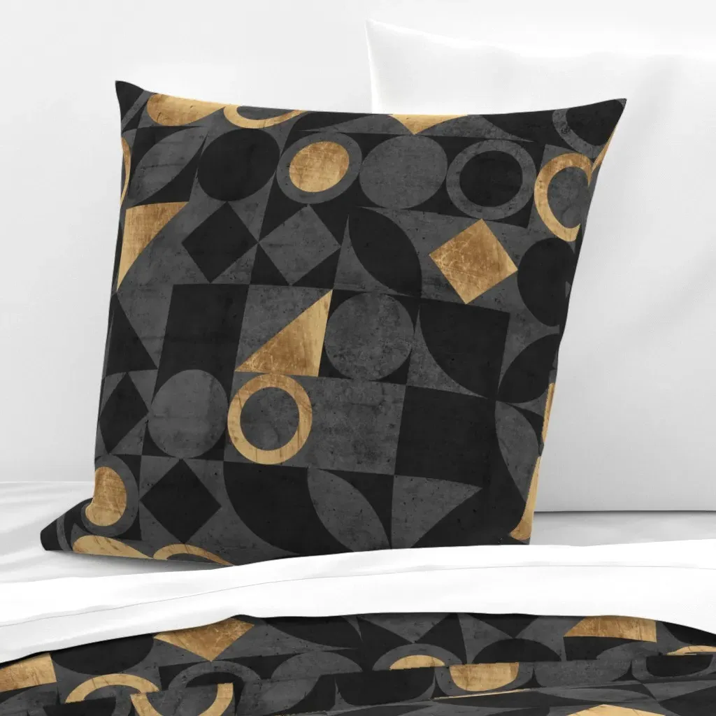 Mid-Century Concrete Collage Euro Pillow Sham - Dark Gray product