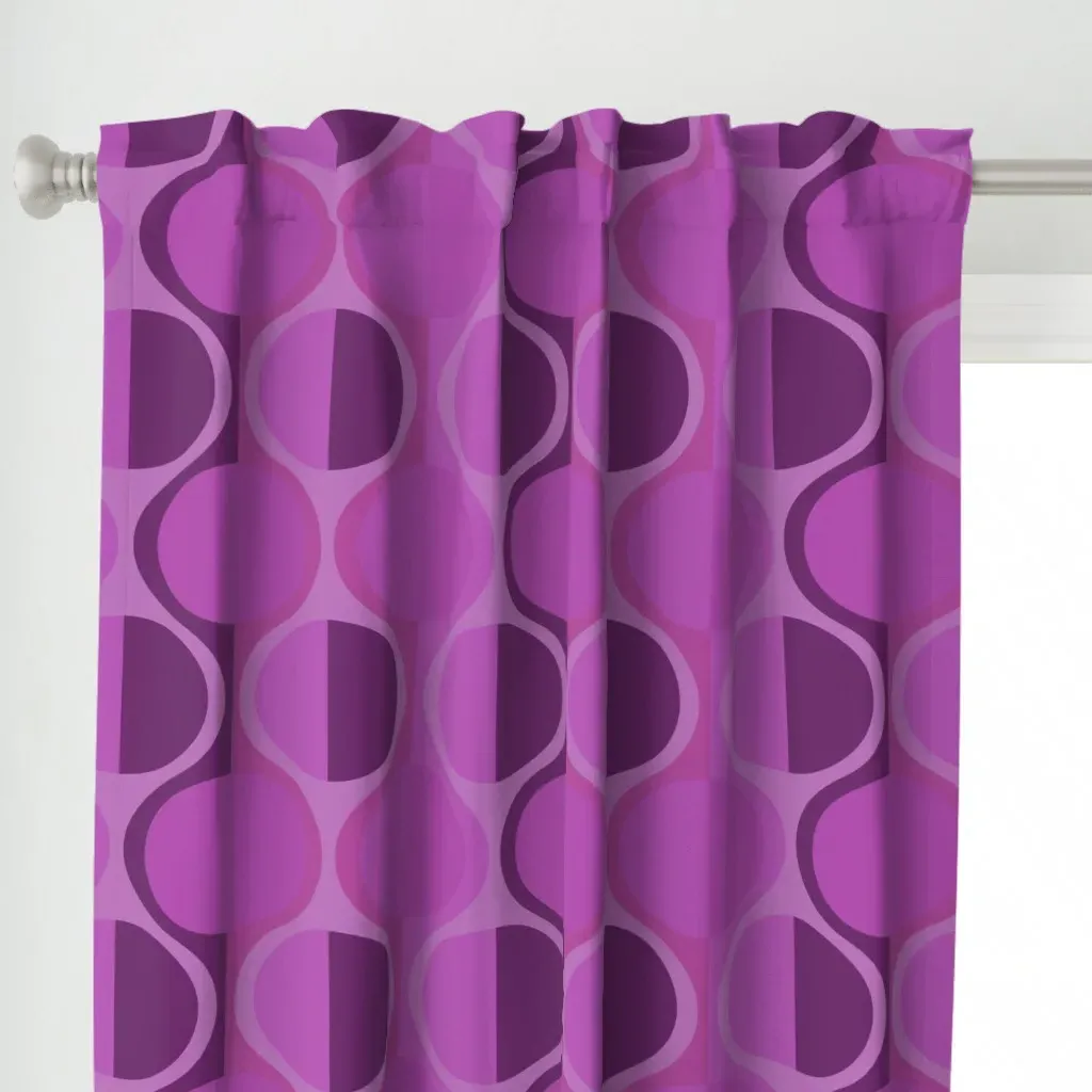 Mid Century Curtain Panel - Purple alternate view