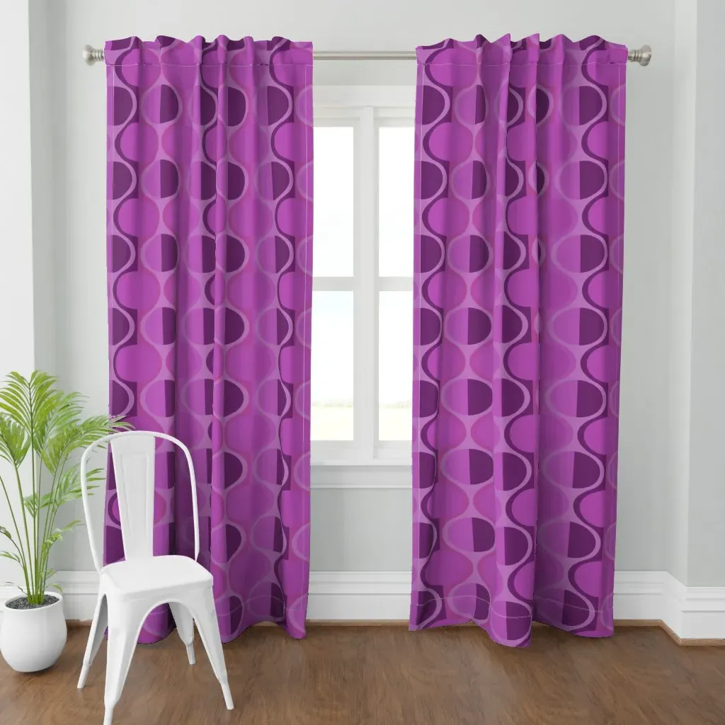 Mid Century Curtain Panel - Purple product