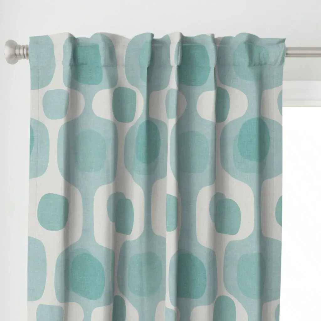 Mid Century Curtain Panel - Teal alternate view