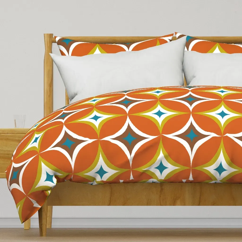 Mid Century Geometric Duvet Cover - Burnt Orange product