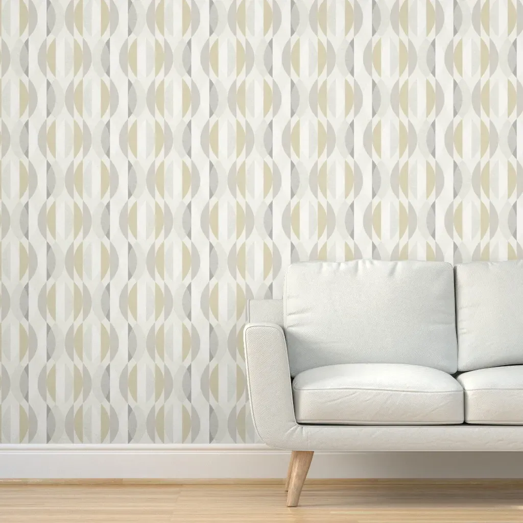 Mid Century Greys Peel and Stick Wallpaper - Light Beige product