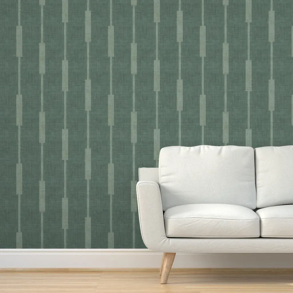 Mid Century Groovy Stripes Peel and Stick Wallpaper - Teal product