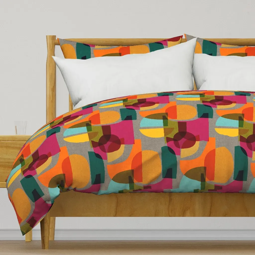 Mid Century Kaleidoscope Duvet Cover - Orange product