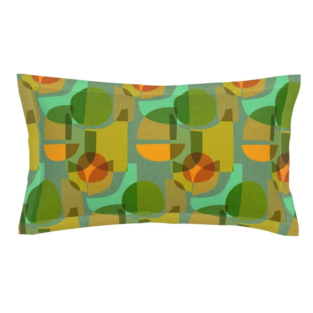 Mid Century Kaleidoscope King Pillow Sham - Green product