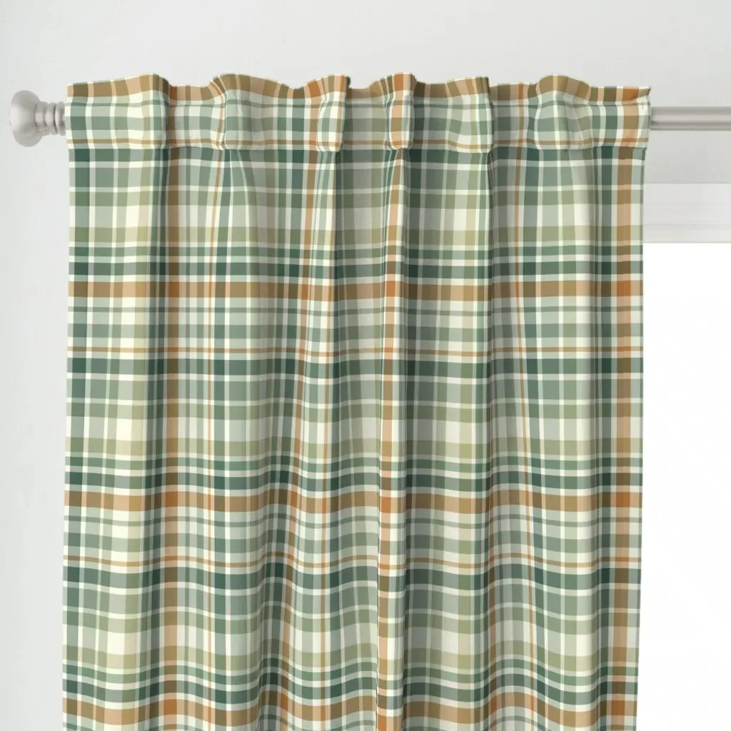Mid-Century Lounge Curtain Panel - Green alternate view