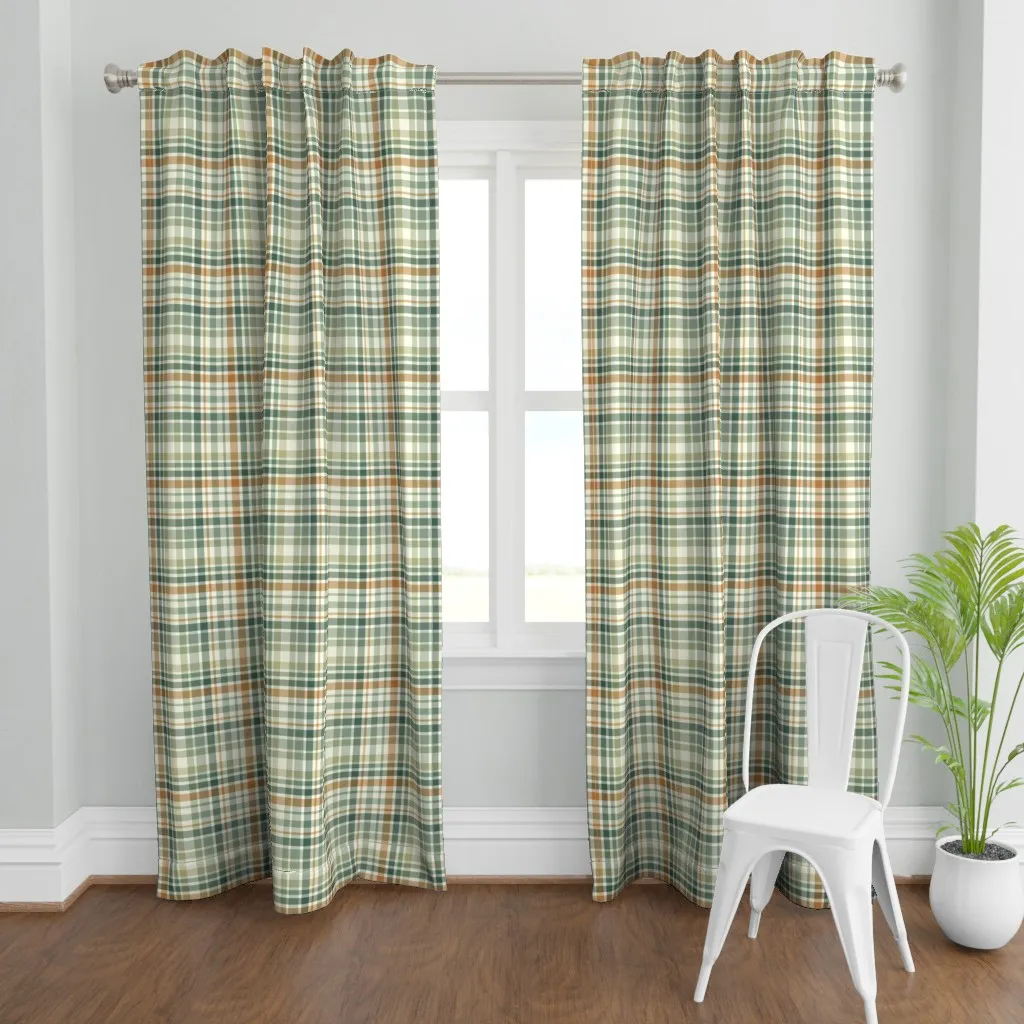 Mid-Century Lounge Curtain Panel - Green product