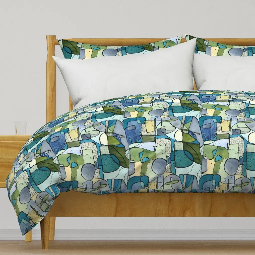 Mid Century (M) Duvet Cover - Teal product