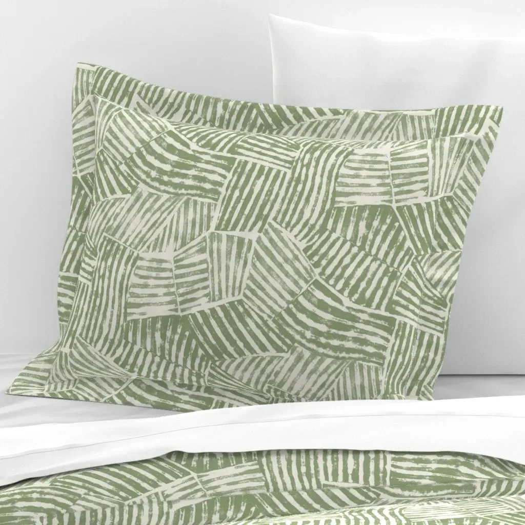 Mid Century Moss Wide Cotton Sateen Wallpaper - Sage Green product