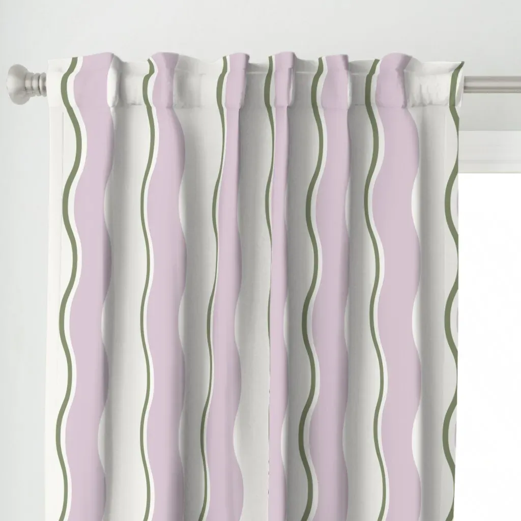 Mid Century Muted Curtain Panel - Light Purple alternate view