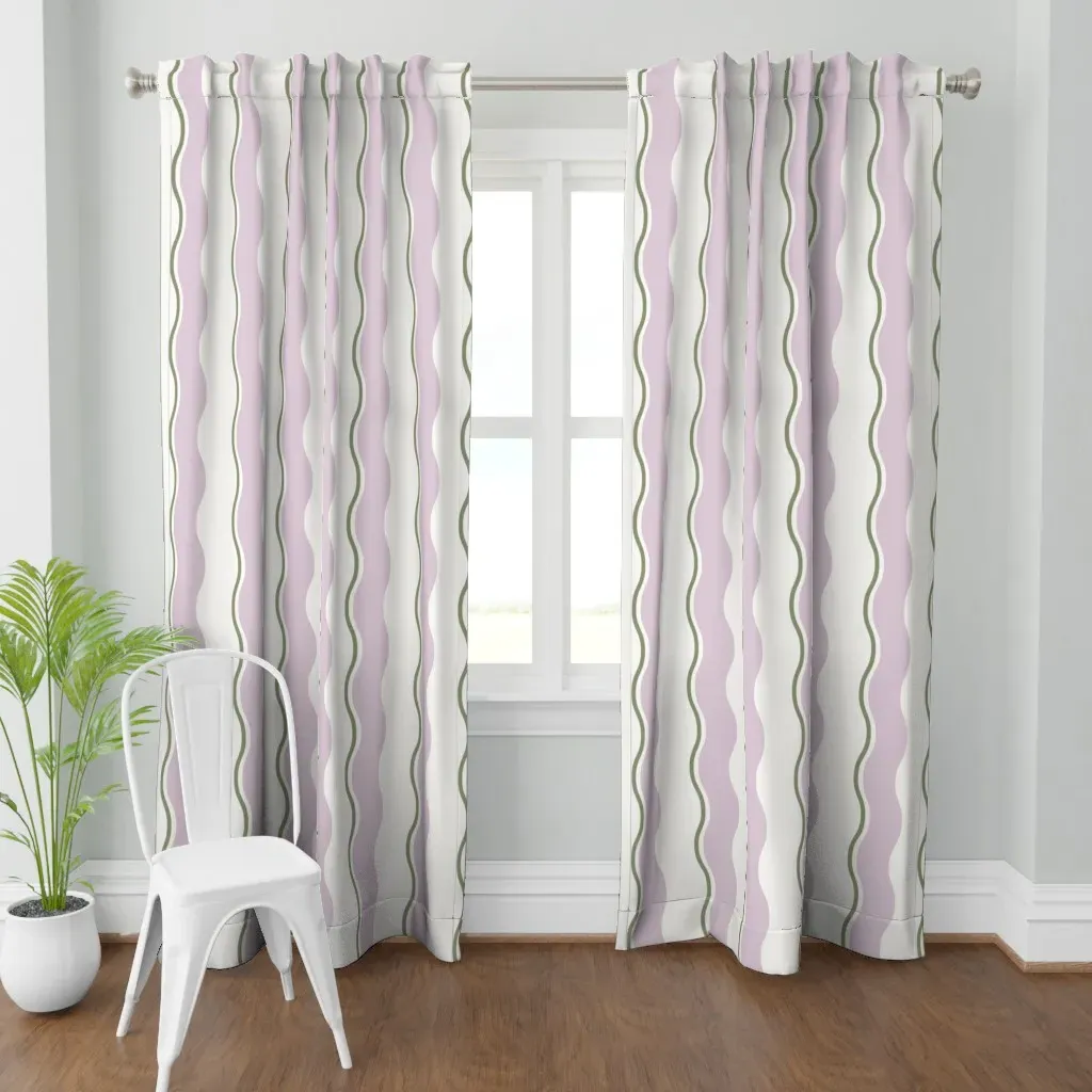 Mid Century Muted Curtain Panel - Light Purple product