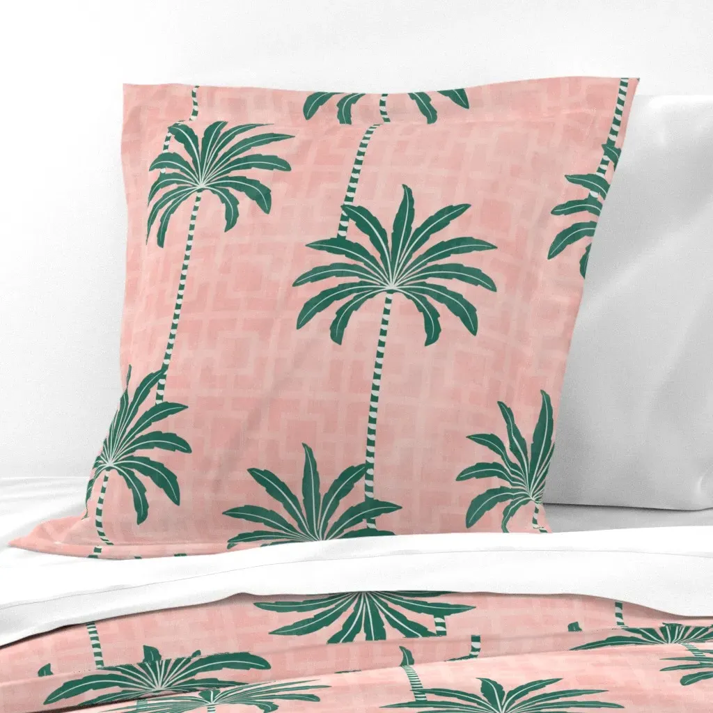 Mid Century Palms Euro Pillow Sham - Teal product