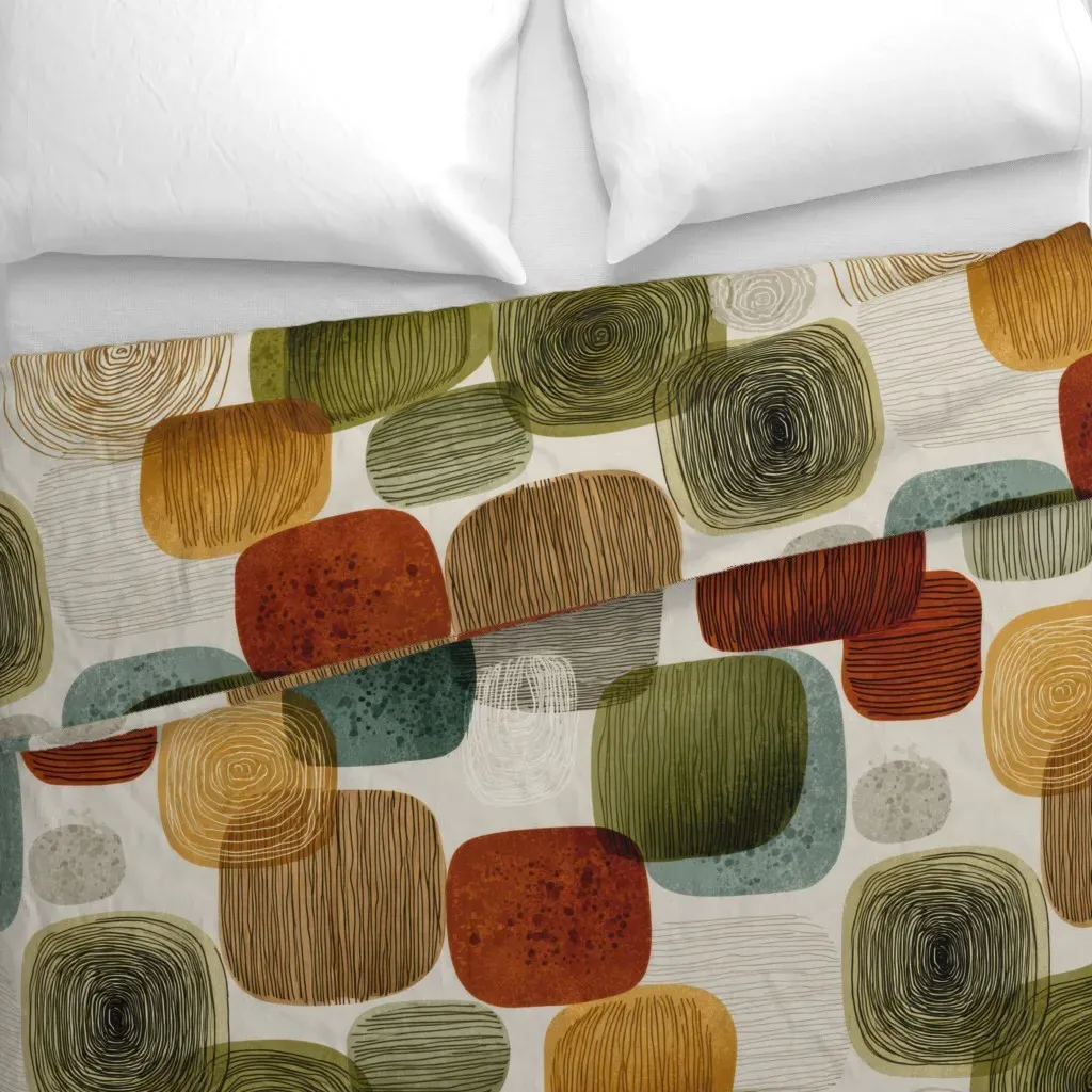 Mid-Century Retro Duvet Cover - Brown alternate view