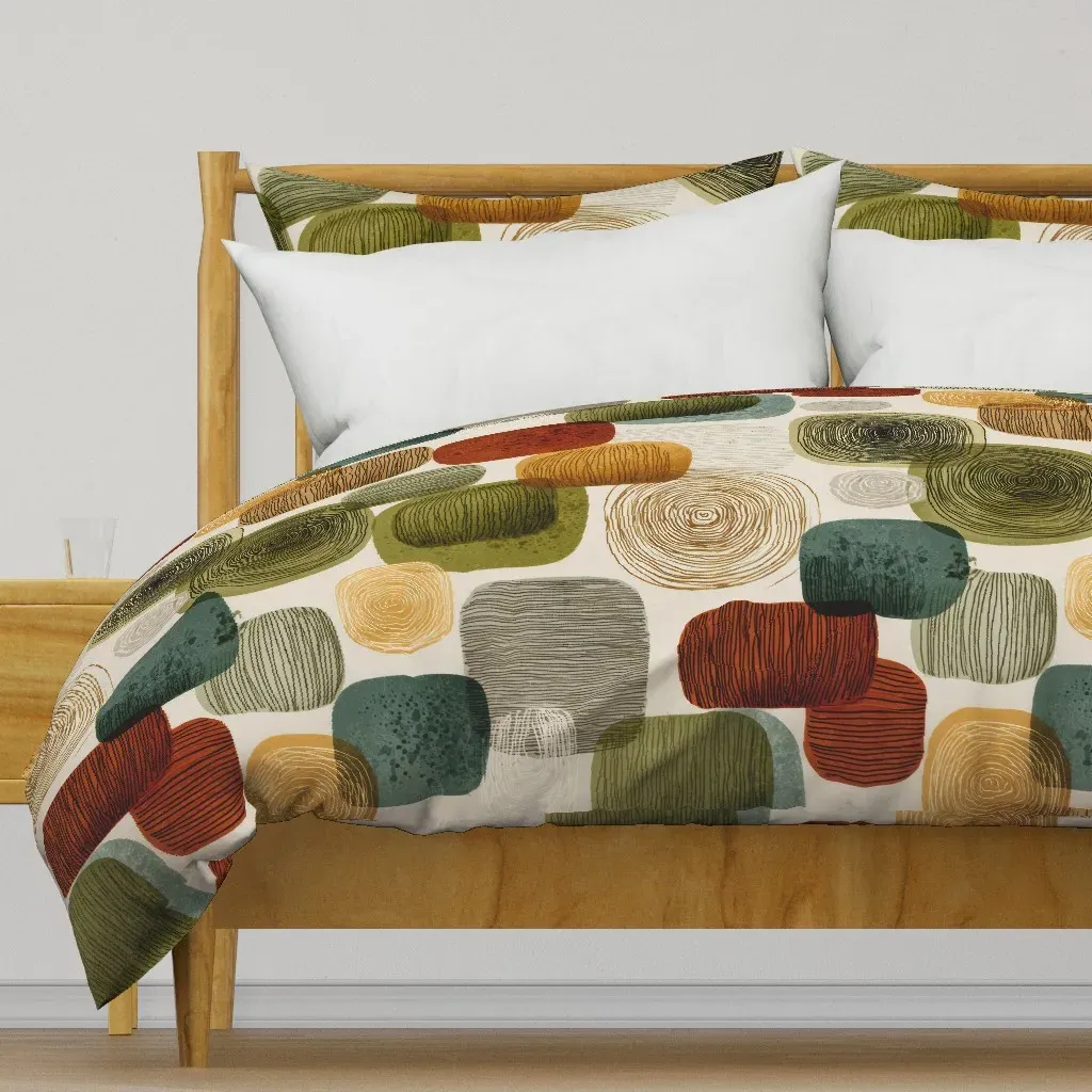 Mid-Century Retro Duvet Cover - Brown product