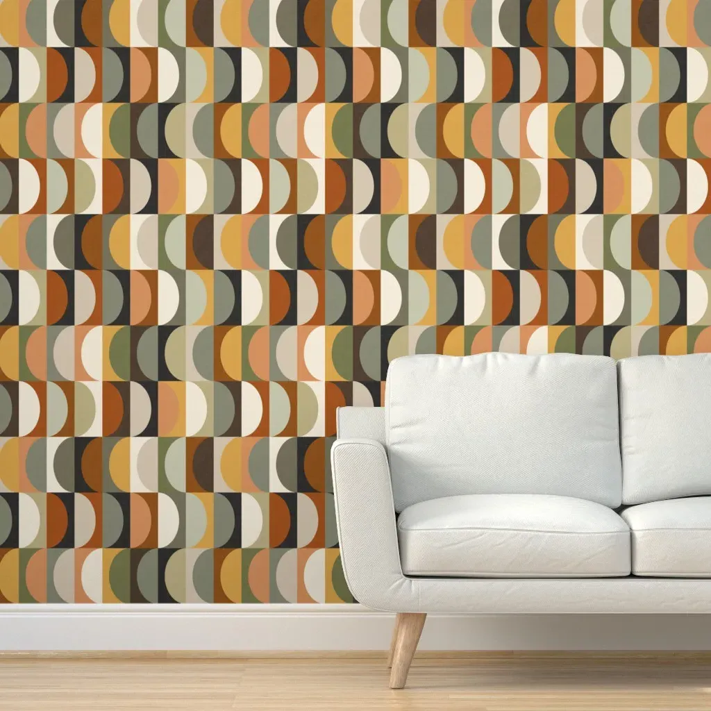 Mid Century Shapes Peel and Stick Wallpaper - Beige product