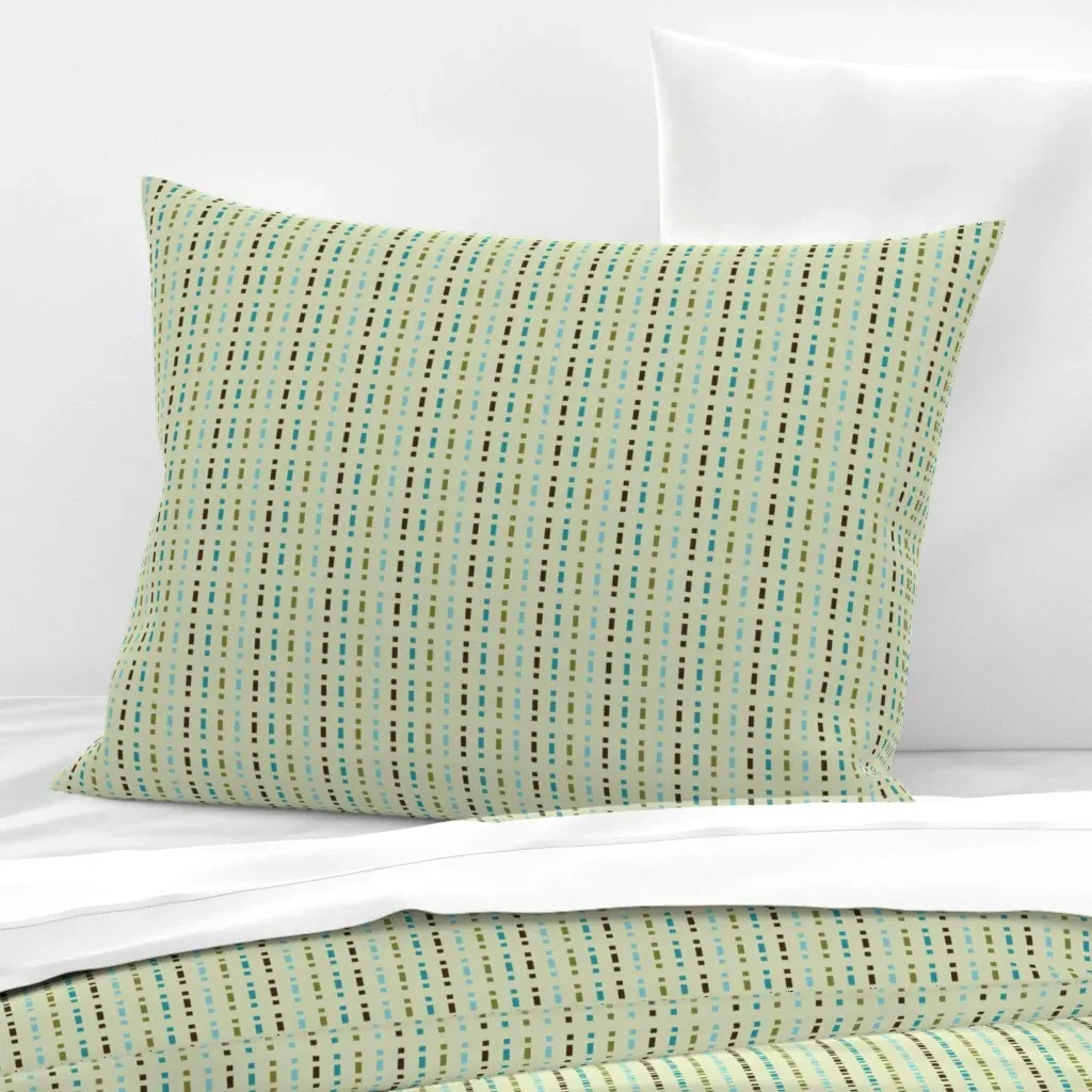 Mid-Century Stripe Standard Knife Edge Pillow - Teal, Cotton Sateen product