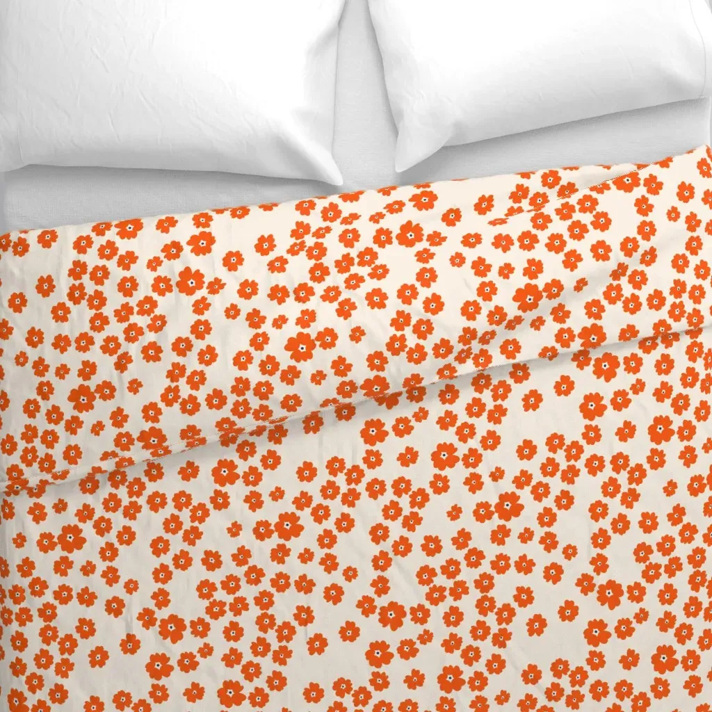Mid Century Whimsical Duvet Cover - Orange alternate view