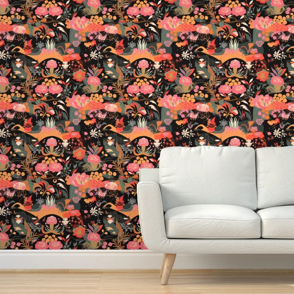 Mid-Century Wonderland Peel and Stick Wallpaper - Pink product