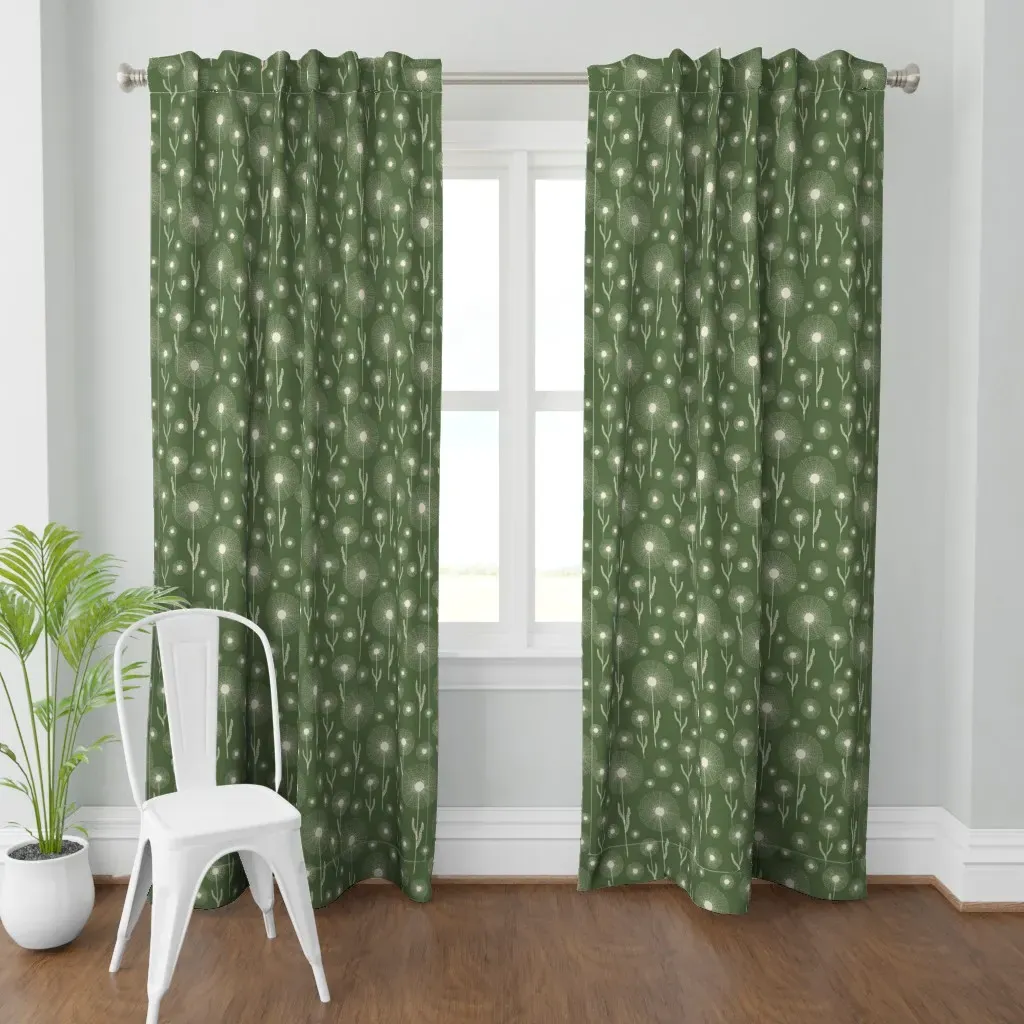Mid Dandelion Clock Field Curtain Panel - Off-White product