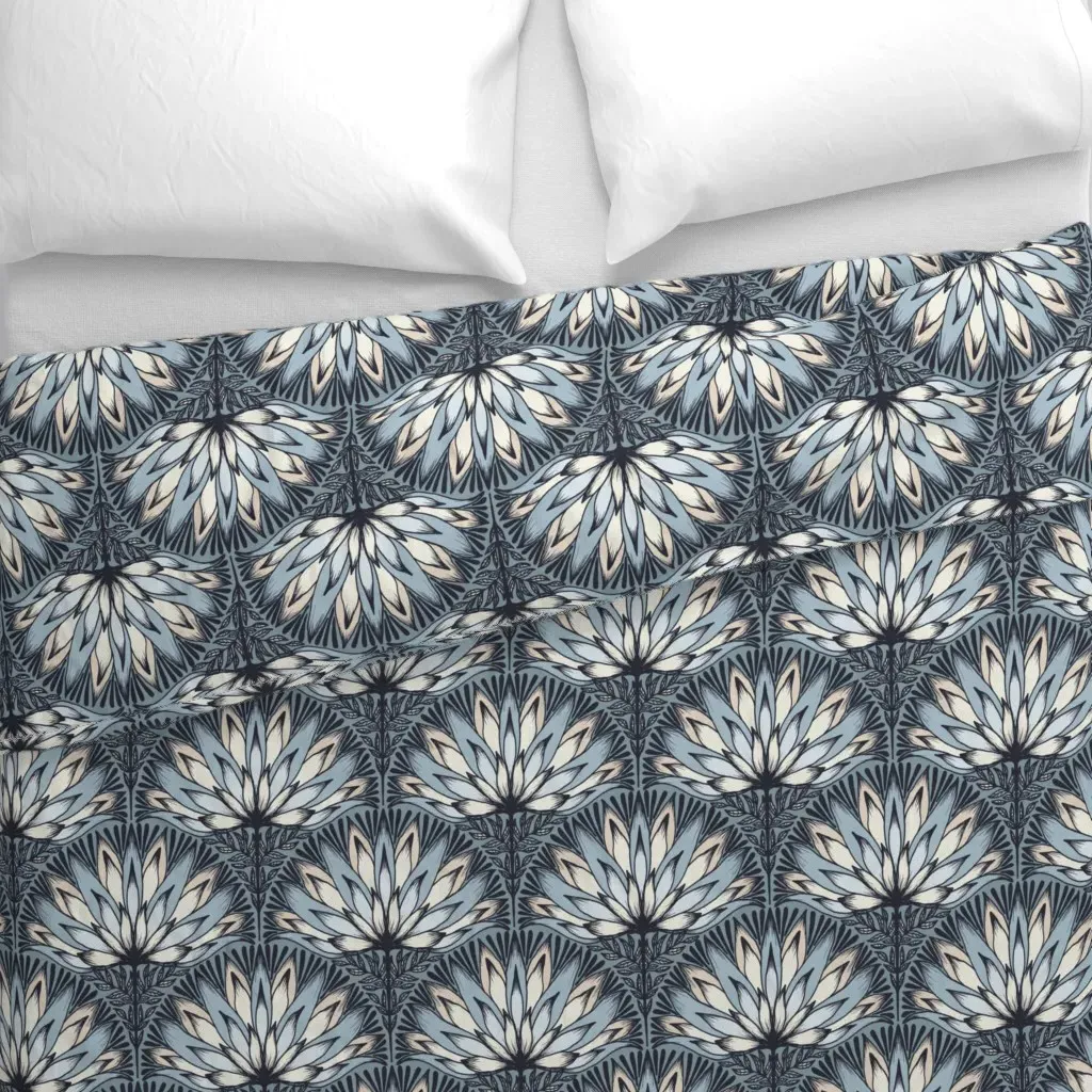 Mid Indian Lotos Fantasy Duvet Cover - Blue-Gray alternate view