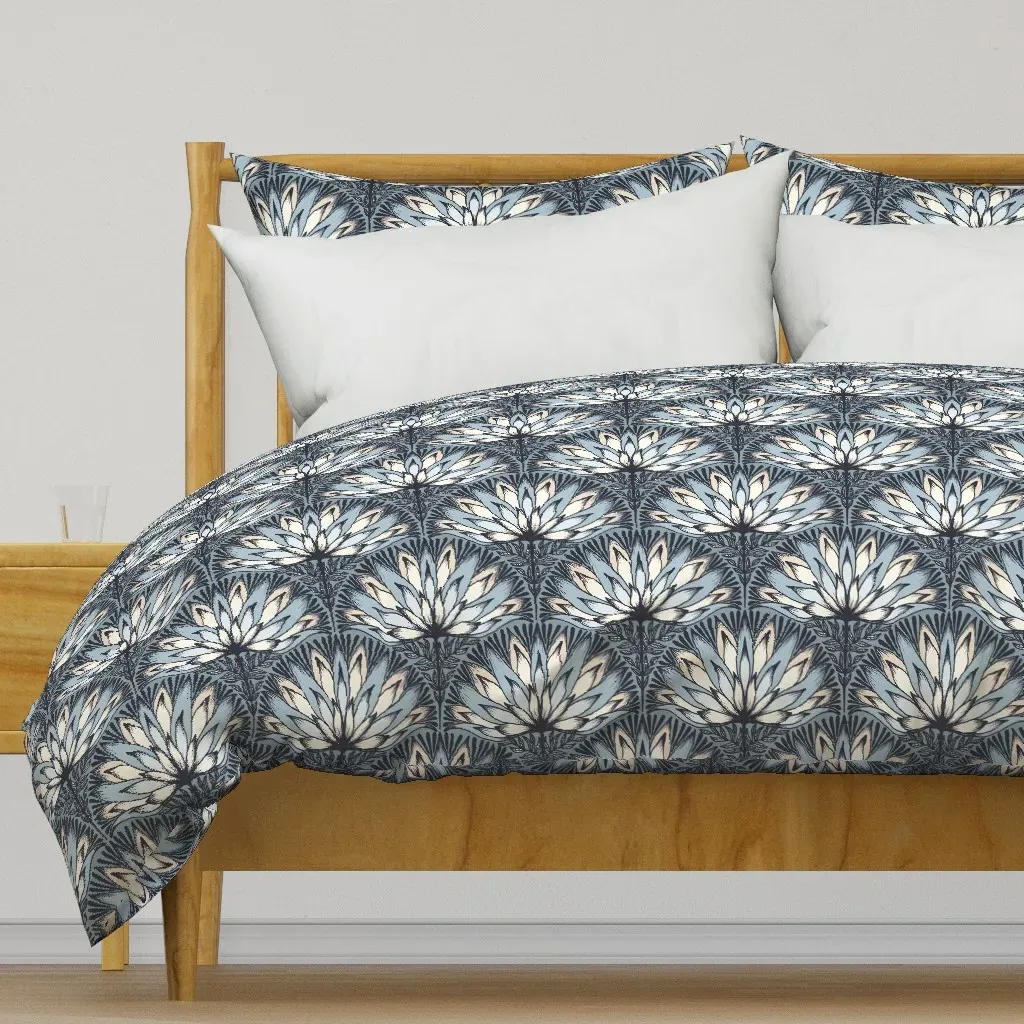 Mid Indian Lotos Fantasy Duvet Cover - Blue-Gray product