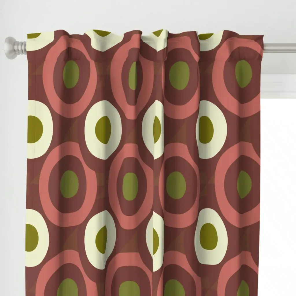 Mid-Mod Circles Curtain Panel - Burnt Sienna alternate view