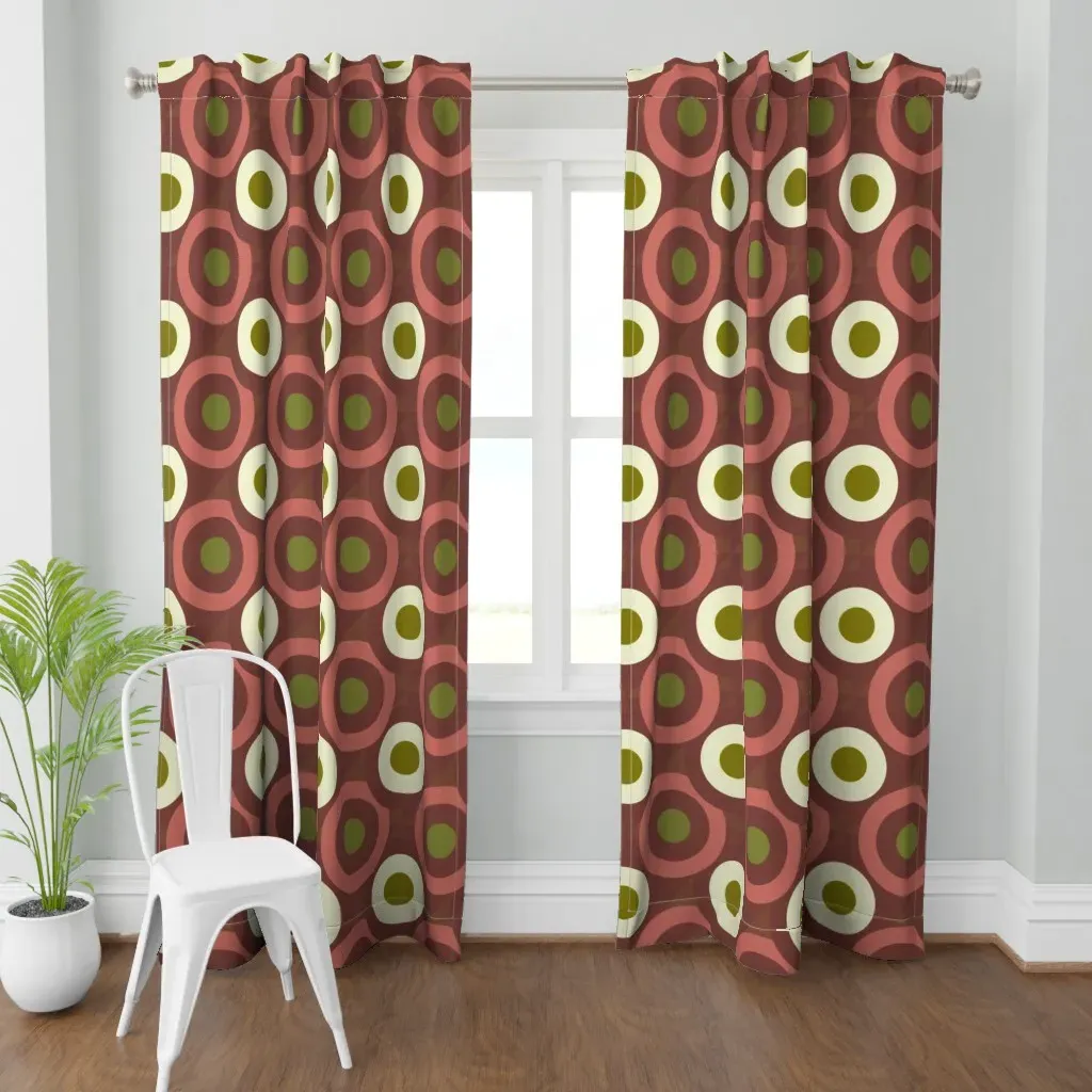 Mid-Mod Circles Curtain Panel - Burnt Sienna product