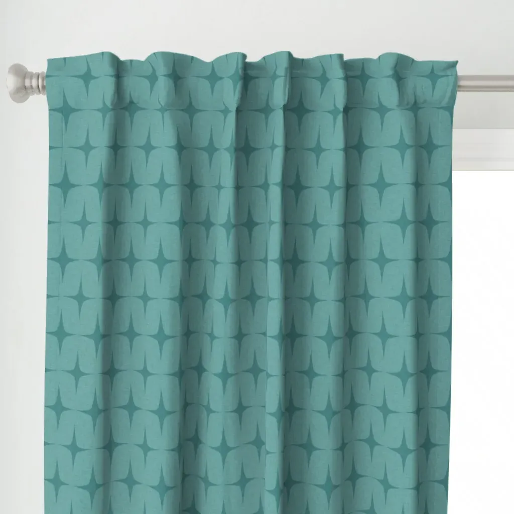 Mid Mod Curtain Panel - Teal alternate view