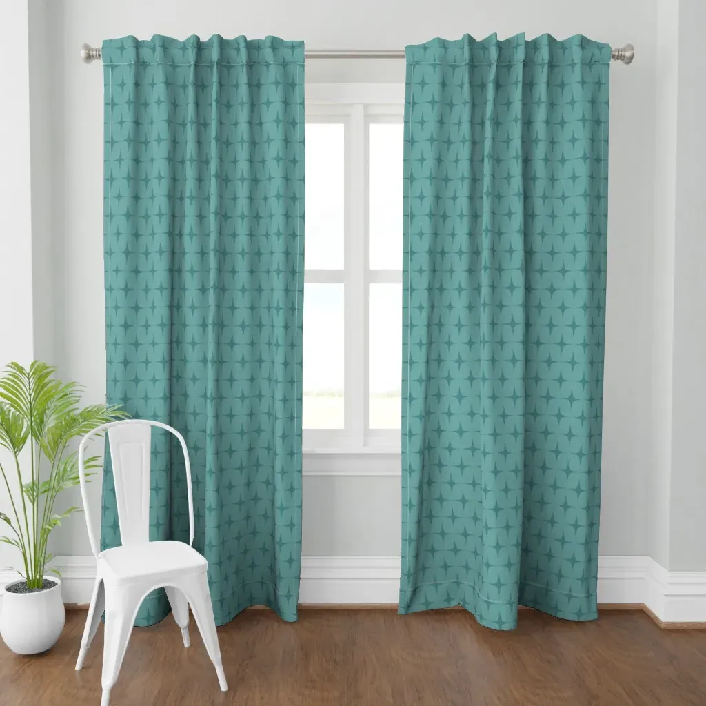 Mid Mod Curtain Panel - Teal product