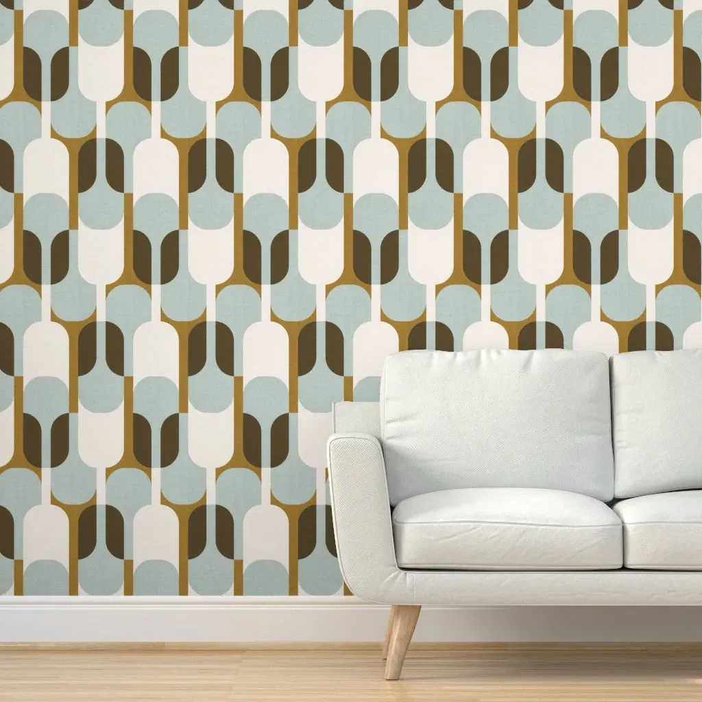 Mid Mod Geo Oval Peel and Stick Wallpaper - Gold product