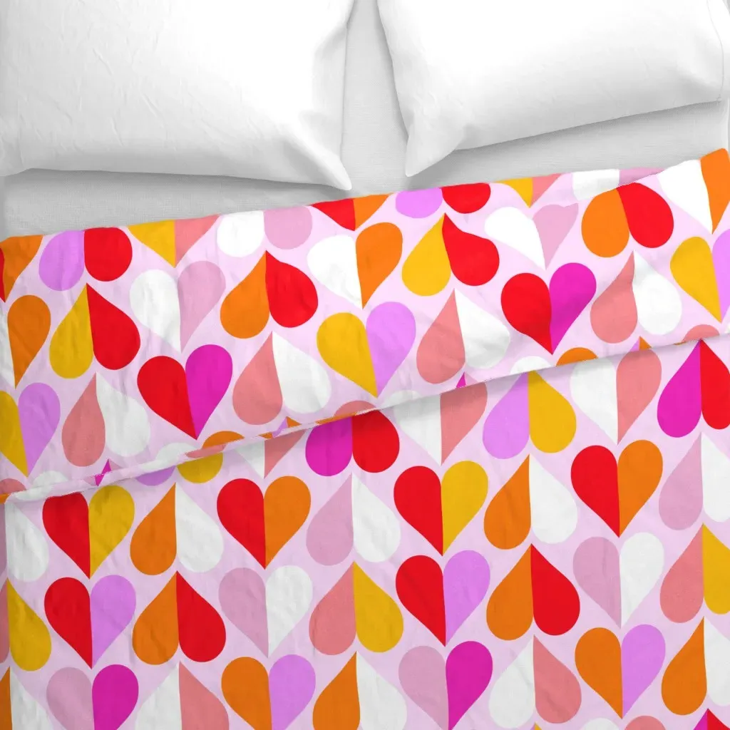 Mid Mod Geometric Medium Duvet Cover - Red alternate view