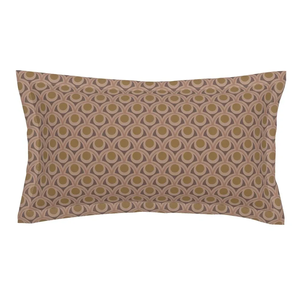 Mid Mod Linen Abstract Geometric Oculus King Pillow Sham - Ochre product