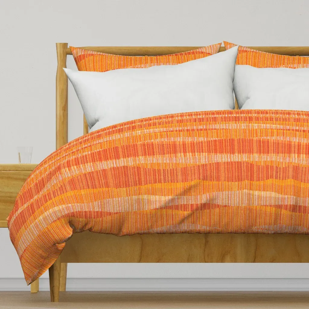 Mid Mod Lines Duvet Cover - Orange product
