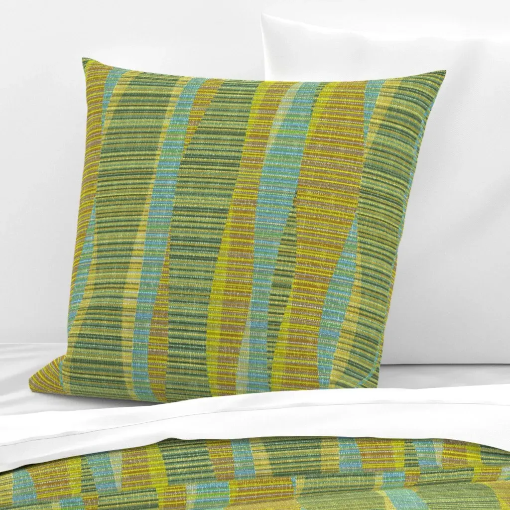 Mid Mod Lines Euro Pillow Sham - Olive Green product