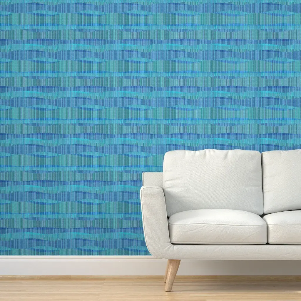 Mid Mod Lines Peel and Stick Wallpaper - Aqua product