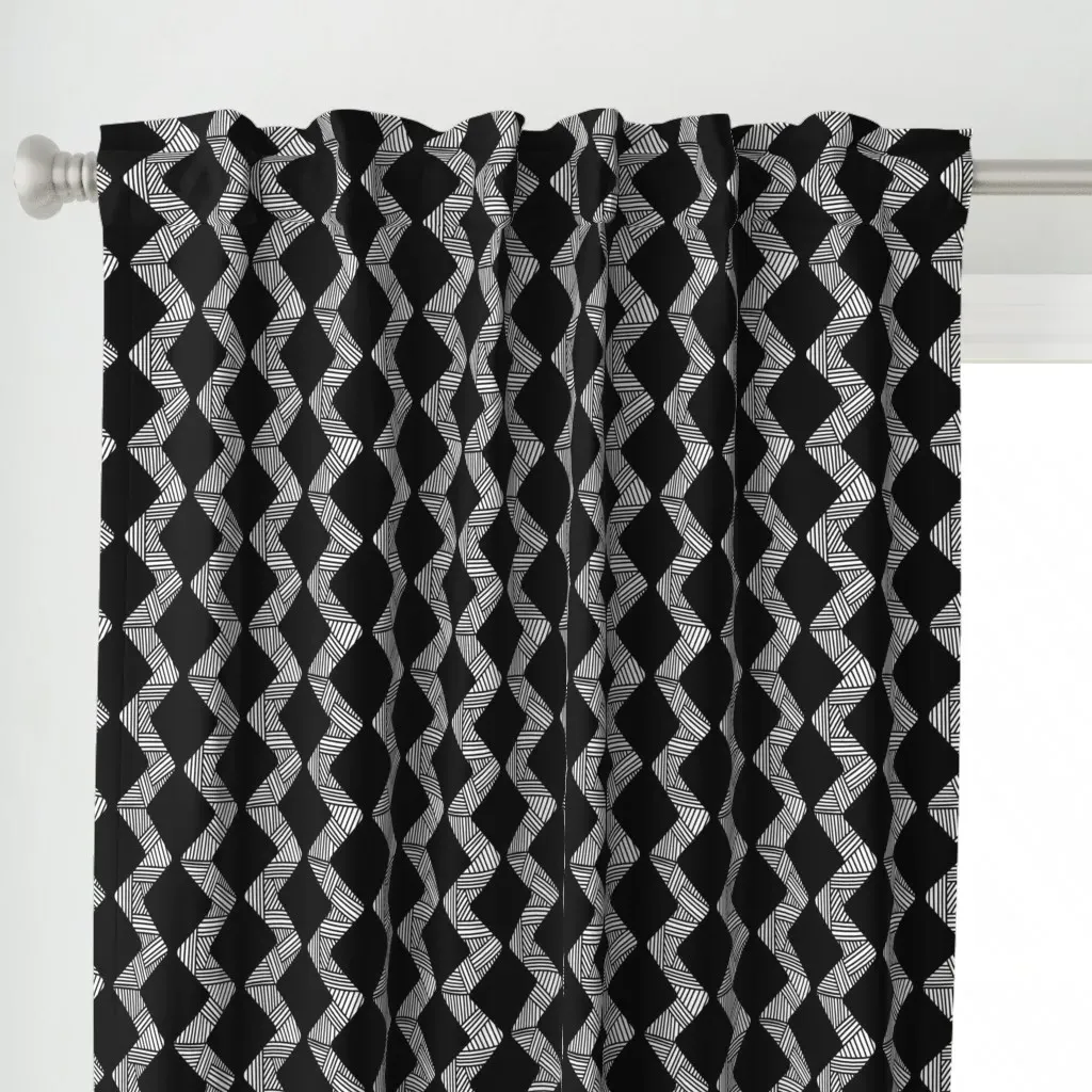 Mid Mod Midcentury Curtain Panel - White alternate view