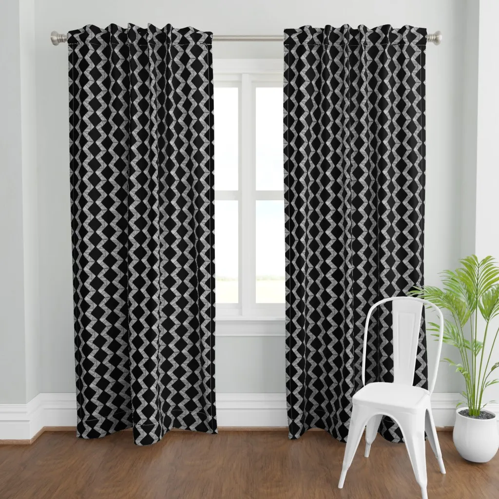 Mid Mod Midcentury Curtain Panel - White product