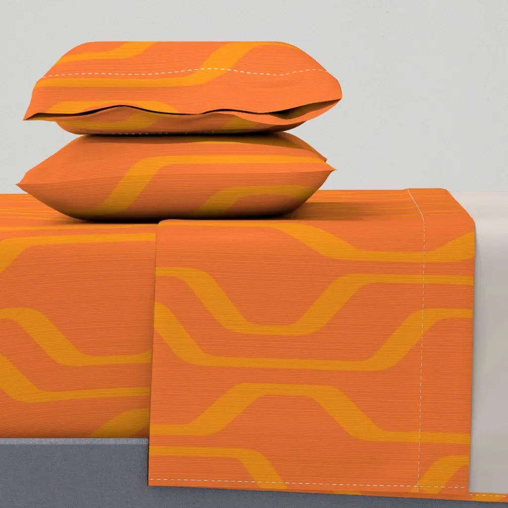 Mid Mod Ribbons Russet Queen Sheet Set - Burnt Orange product