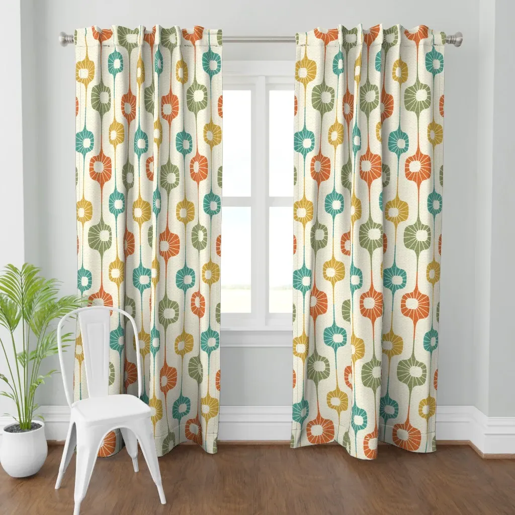 Mid Mod Stripes Curtain Panel - Orange product