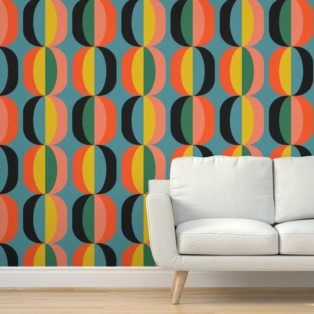 Midcentury Milo Peel and Stick Wallpaper - Coral product