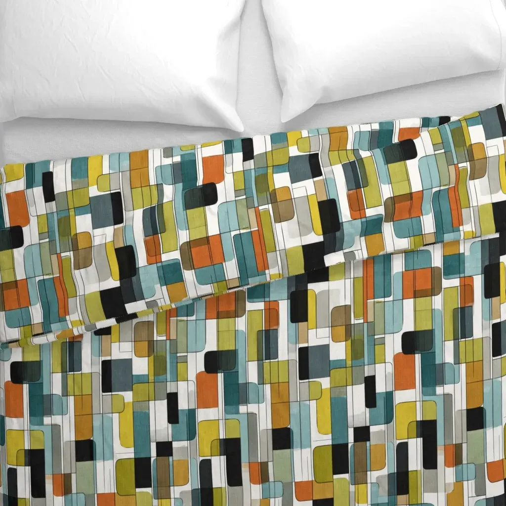 Midcentury Modern-15 Duvet Cover - Yellow alternate view