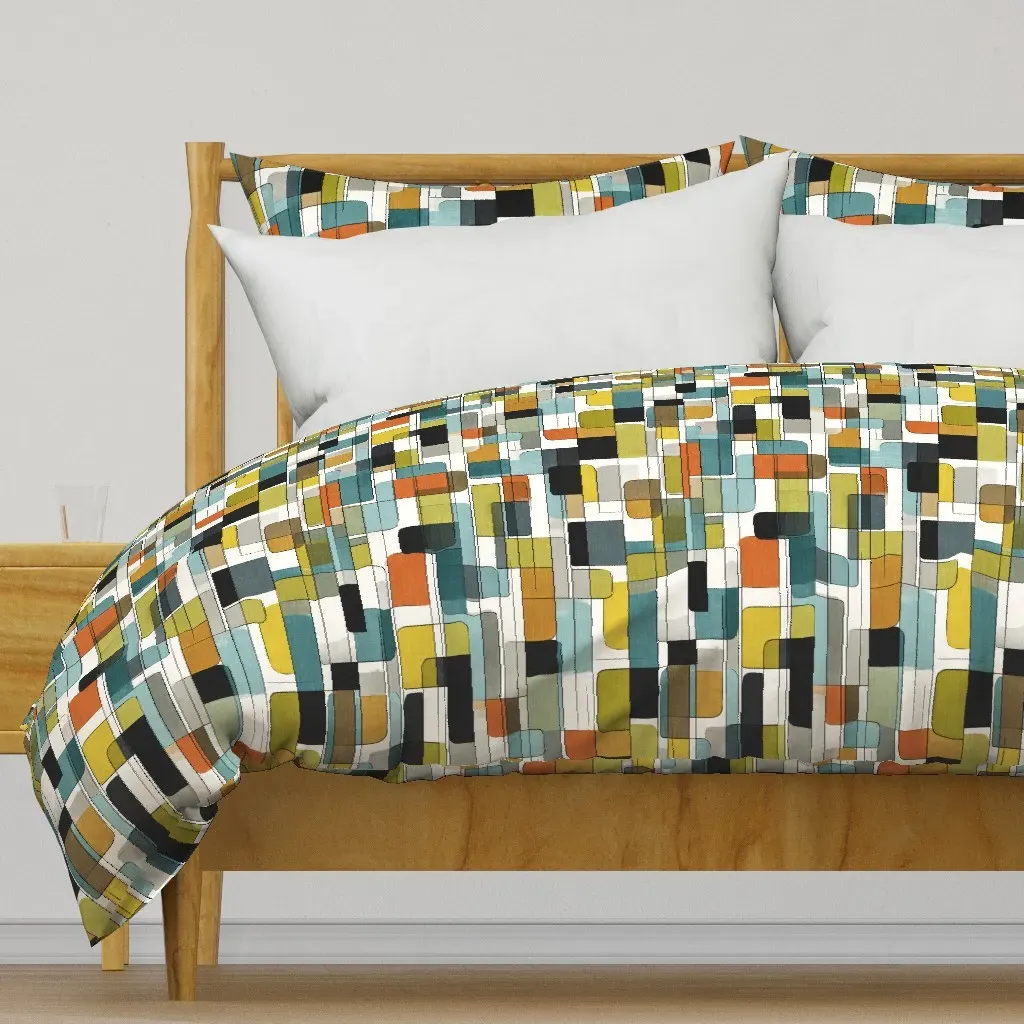 Midcentury Modern-15 Duvet Cover - Yellow product