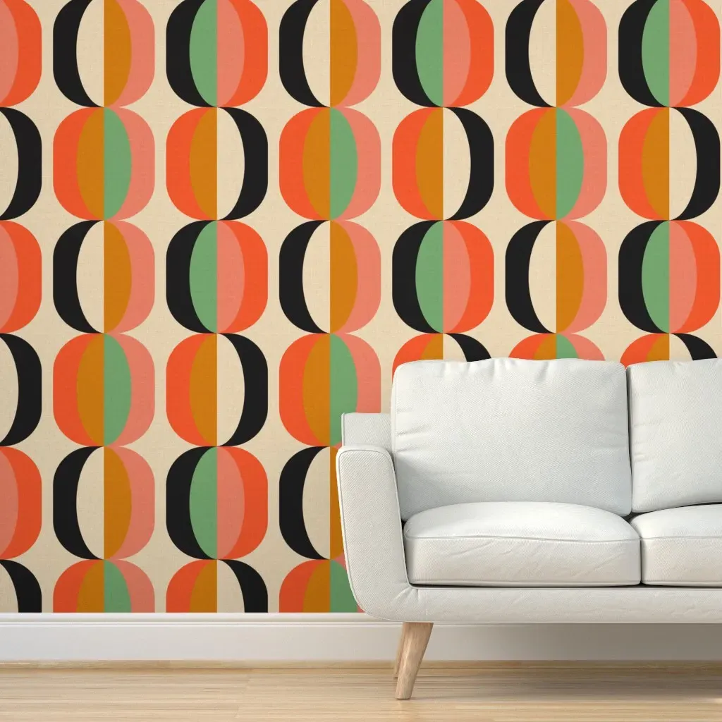 Midcentury Molly Peel and Stick Wallpaper - Coral product