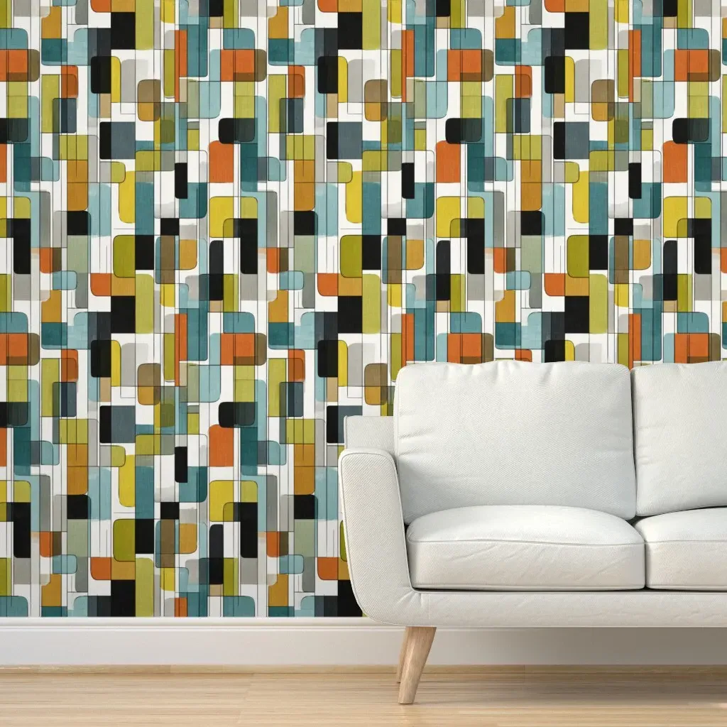 Midcentury Peel and Stick Wallpaper - Yellow product