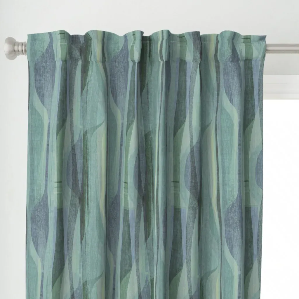 Midcentury Plateau Tundra Curtain Panel - Teal alternate view