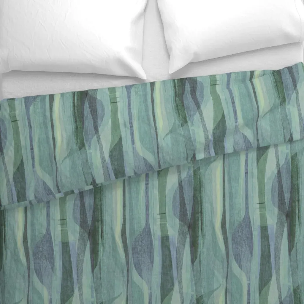 Midcentury Plateau Tundra Duvet Cover - Teal alternate view
