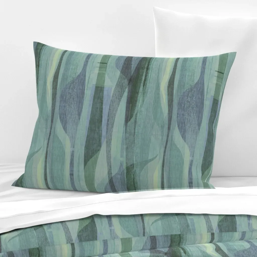 Midcentury Plateau Tundra Standard Knife Edge Pillow - Teal, Cotton Sateen product