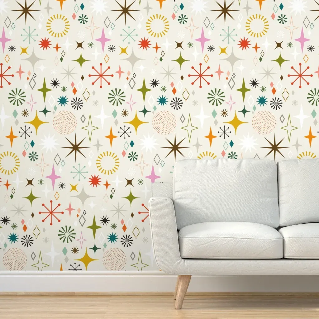 Midcentury Sparkles Peel and Stick Wallpaper - Beige product