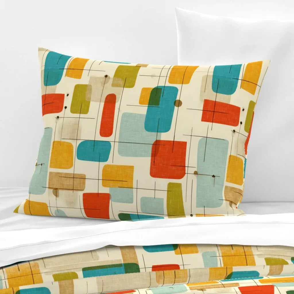 Midcentury Standard Knife Edge Pillow - Teal, Cotton Sateen product
