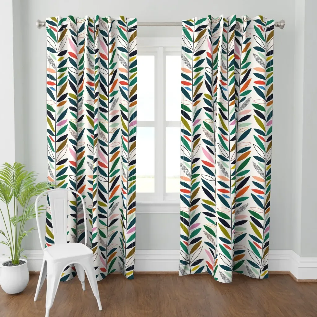 Midmod Climbing Vines Curtain Panel - Teal product